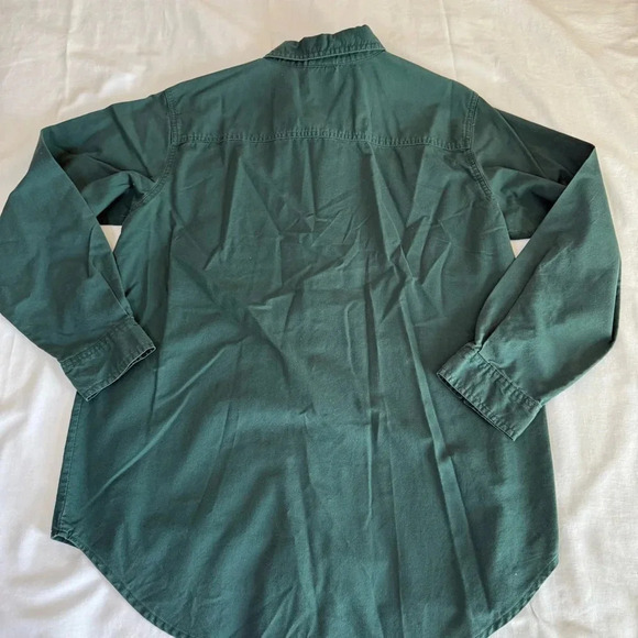 Vintage Mickey Unlimited Jerry Leigh Green Button Up Size Small Pocket Logo - Picture 8 of 8